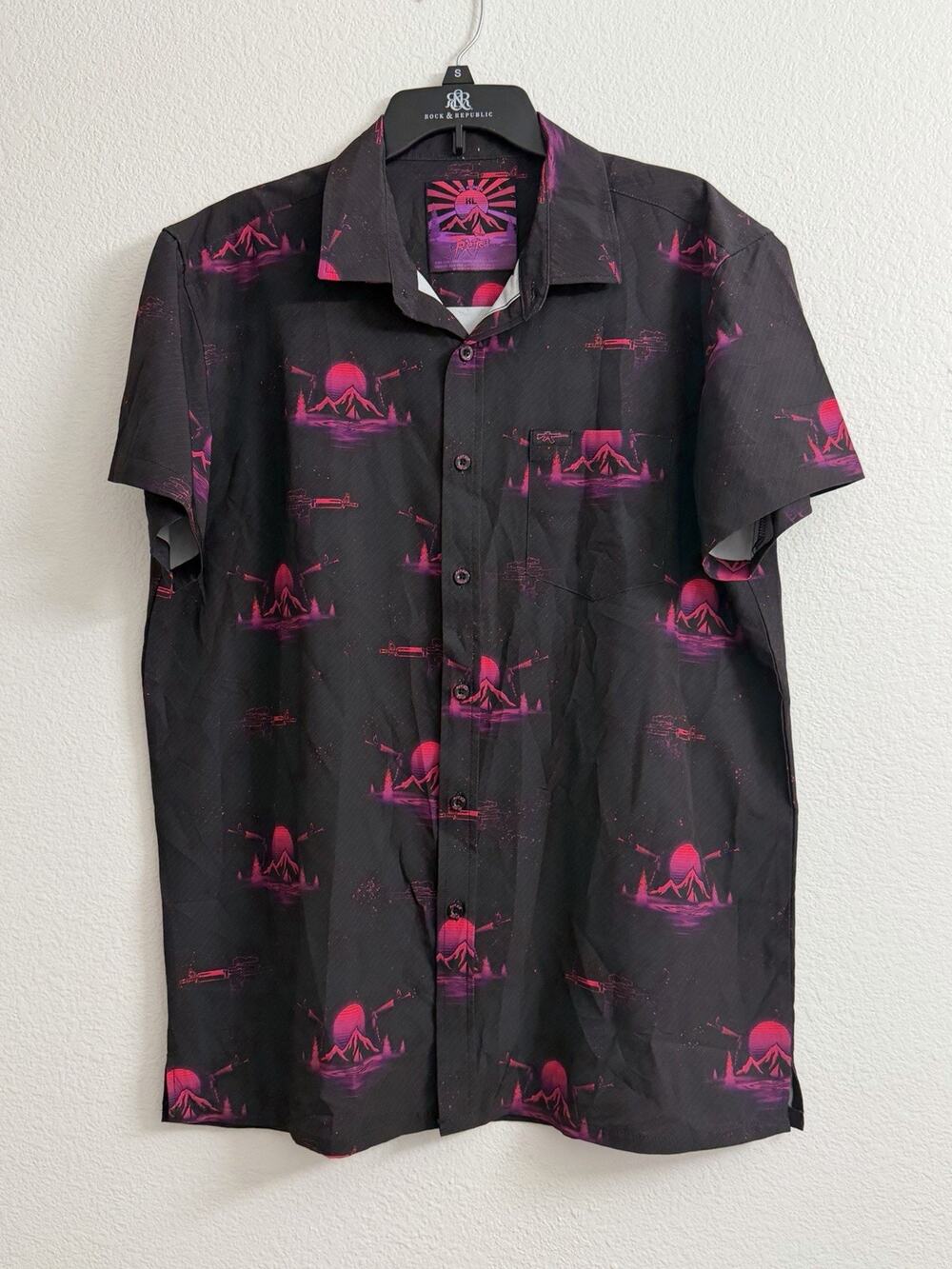 Retro Rifle Retro Shirt Men’s XL Black Pink Tactical